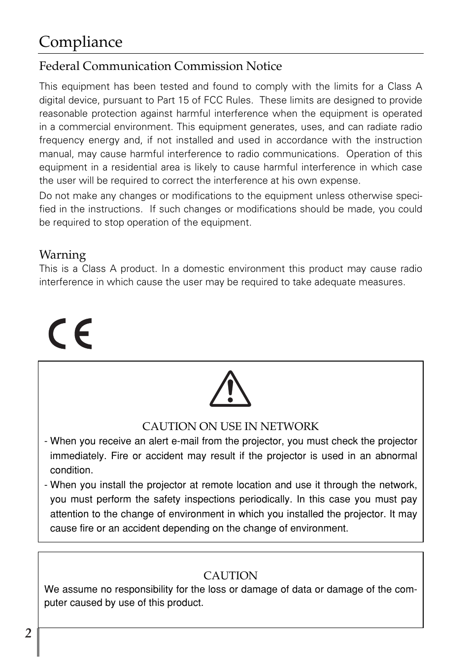 Compliance | Sanyo POA-MD13NET2 User Manual | Page 90 / 176