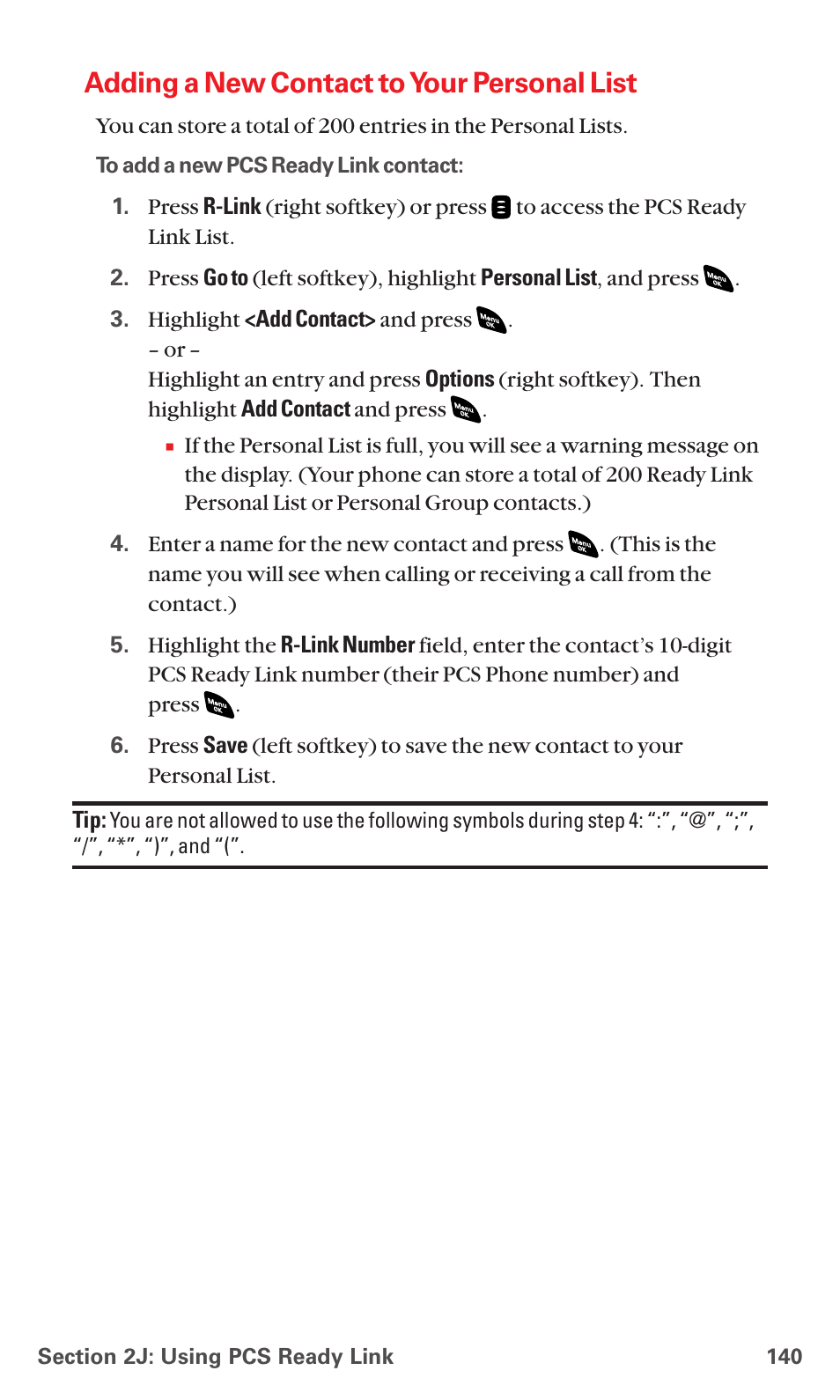 Adding a new contact to your personal list | Sanyo PCS VISION RL-4920 User Manual | Page 152 / 258