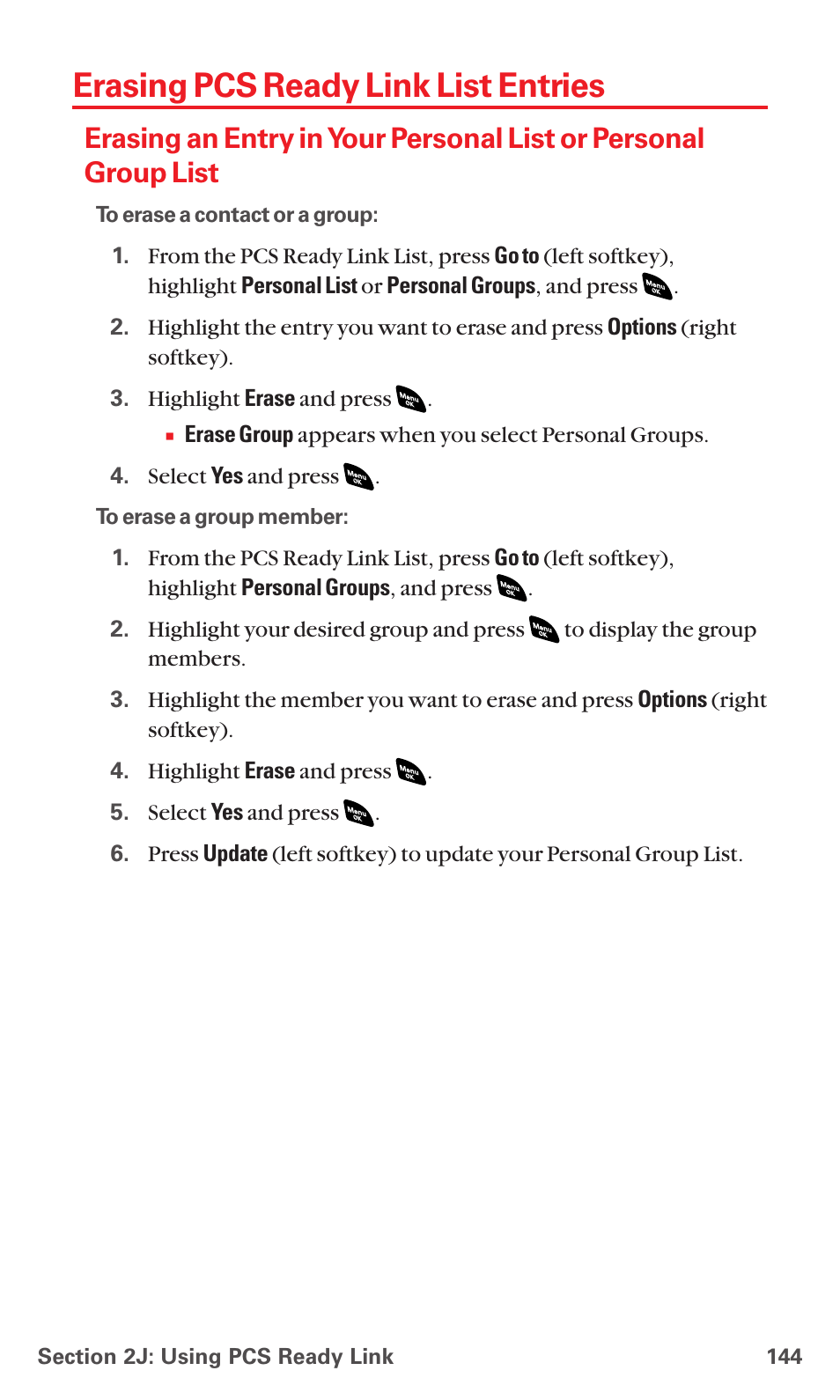 Erasing pcs ready link list entries | Sanyo PCS VISION RL-4920 User Manual | Page 156 / 258