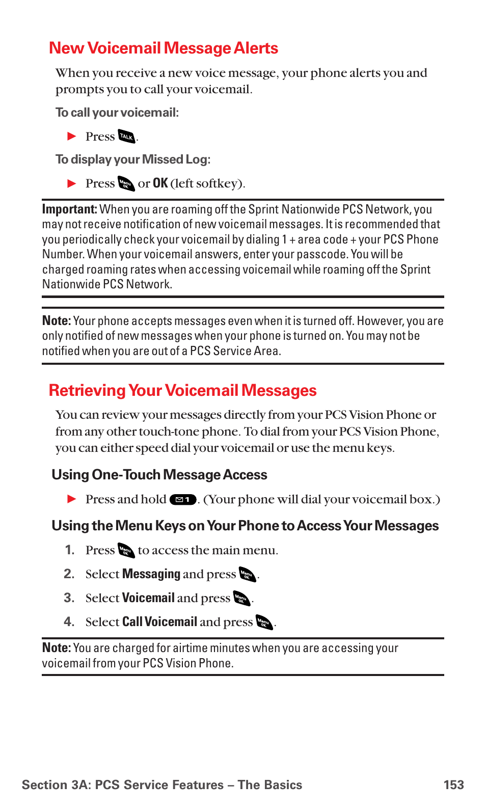 New voicemail message alerts, Retrieving your voicemail messages | Sanyo PCS VISION RL-4920 User Manual | Page 165 / 258