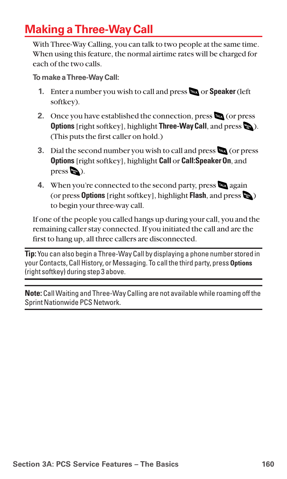 Making a three-way call | Sanyo PCS VISION RL-4920 User Manual | Page 172 / 258