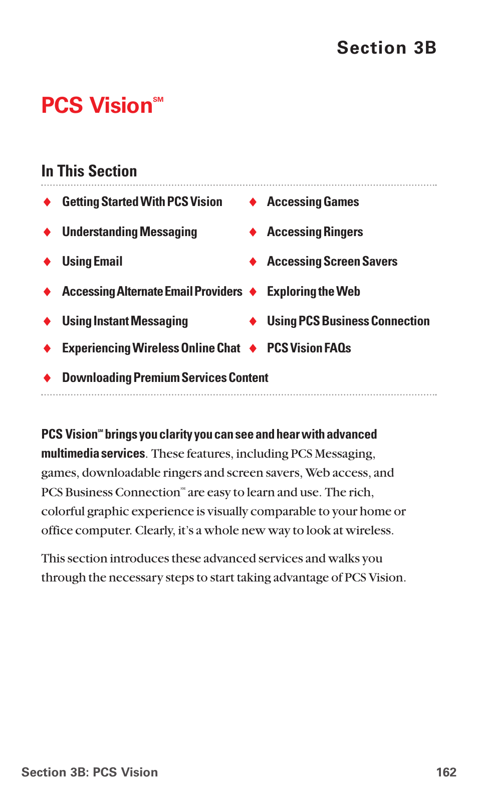 3b. pcs vision, Pcs vision | Sanyo PCS VISION RL-4920 User Manual | Page 174 / 258