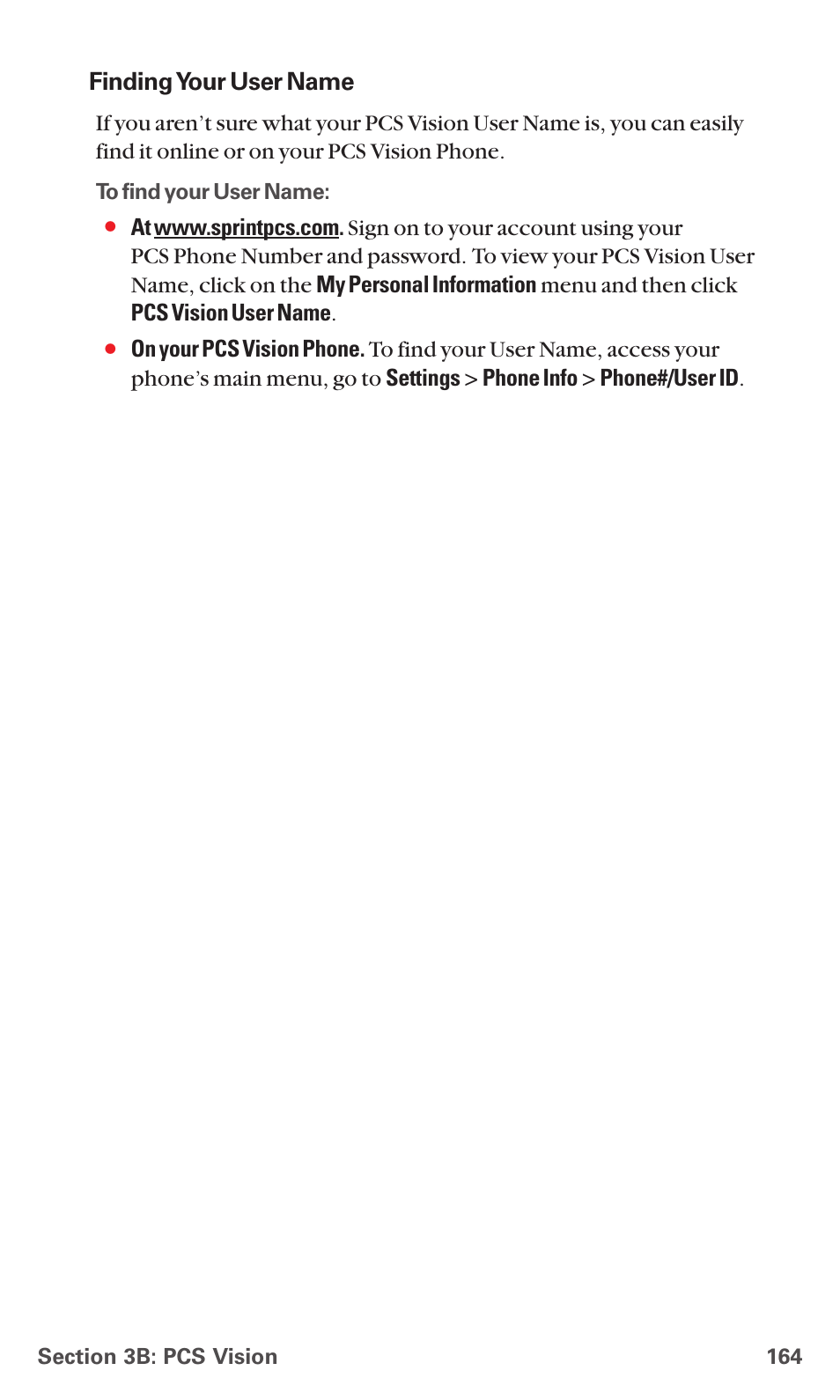 Finding your user name | Sanyo PCS VISION RL-4920 User Manual | Page 176 / 258