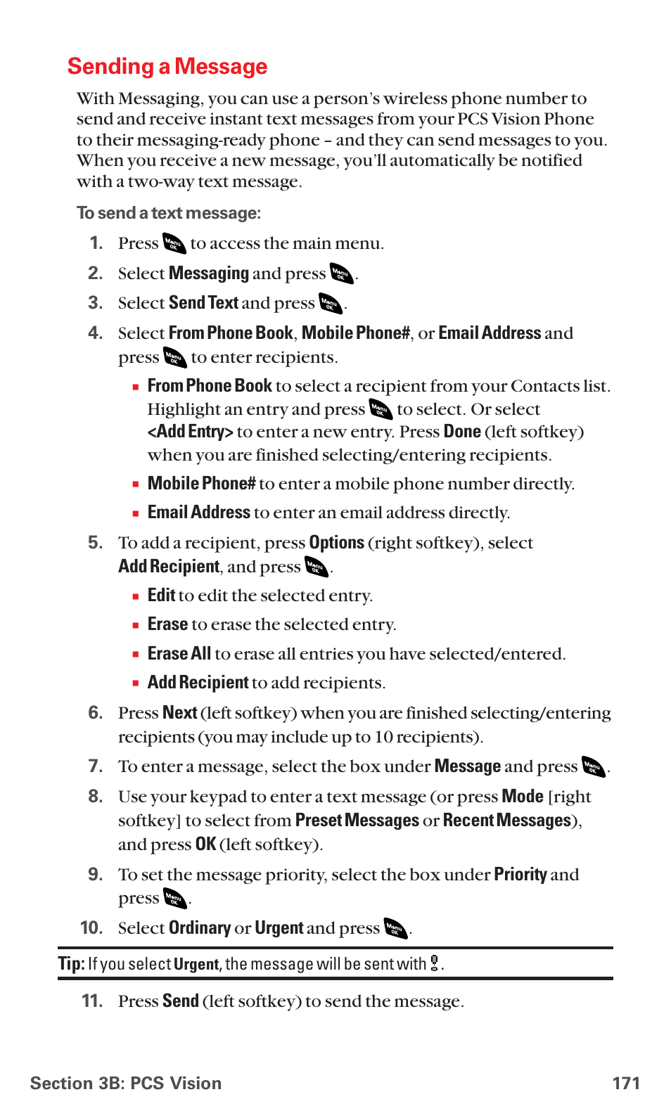Sending a message | Sanyo PCS VISION RL-4920 User Manual | Page 183 / 258