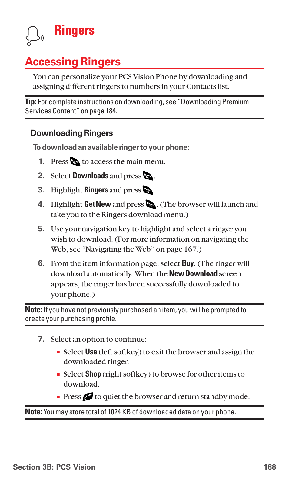 Accessing ringers, Ringers | Sanyo PCS VISION RL-4920 User Manual | Page 200 / 258