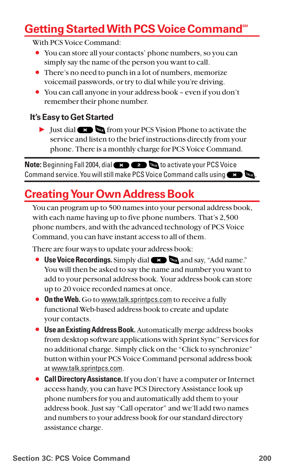 Getting started with pcs voice command, Creating your own address book, It’s easy to get started | Sanyo PCS VISION RL-4920 User Manual | Page 212 / 258