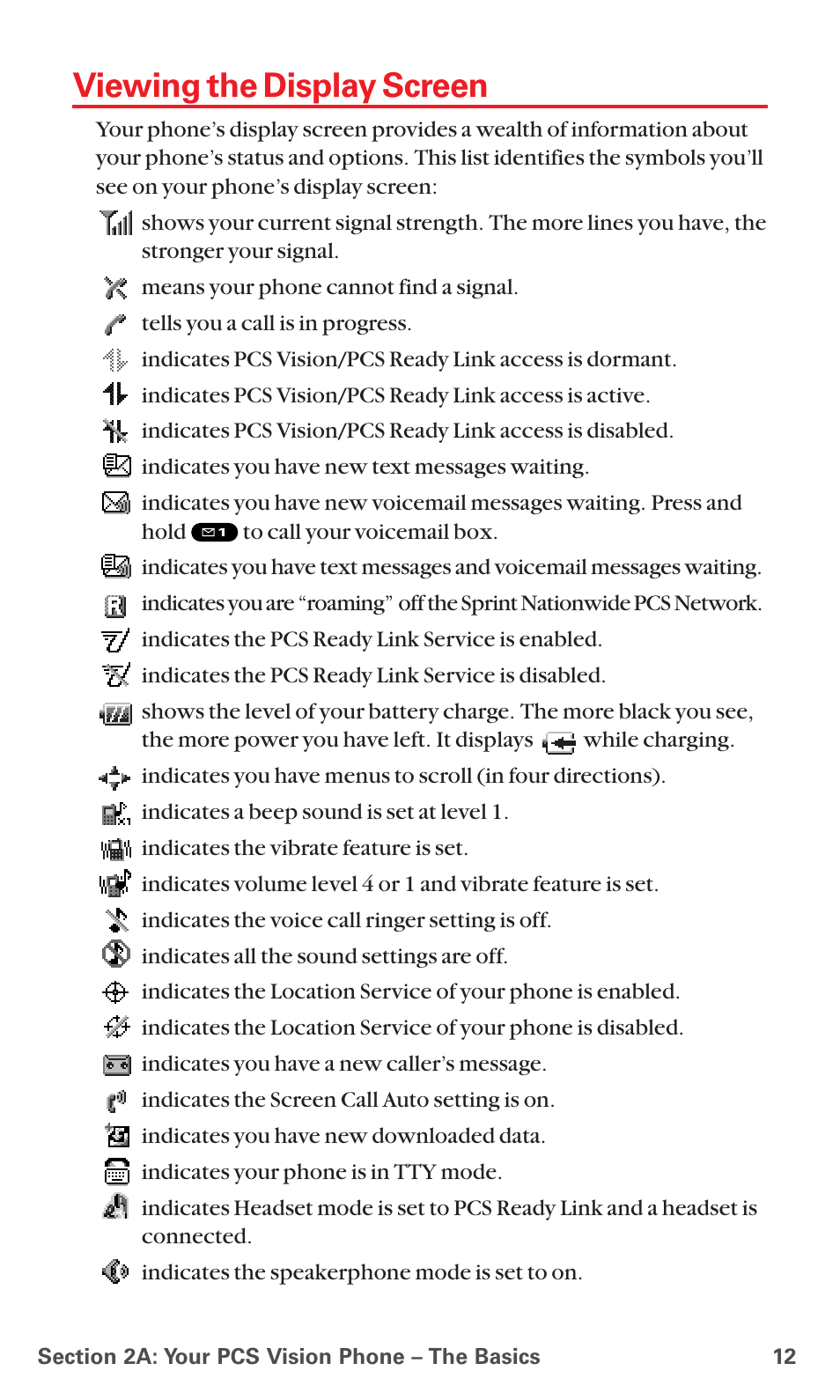 Viewing the display screen | Sanyo PCS VISION RL-4920 User Manual | Page 24 / 258