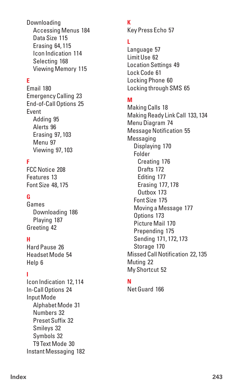 Sanyo PCS VISION RL-4920 User Manual | Page 255 / 258