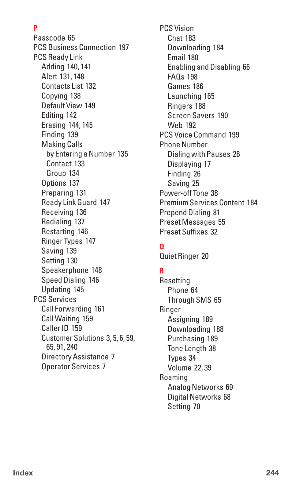 Sanyo PCS VISION RL-4920 User Manual | Page 256 / 258