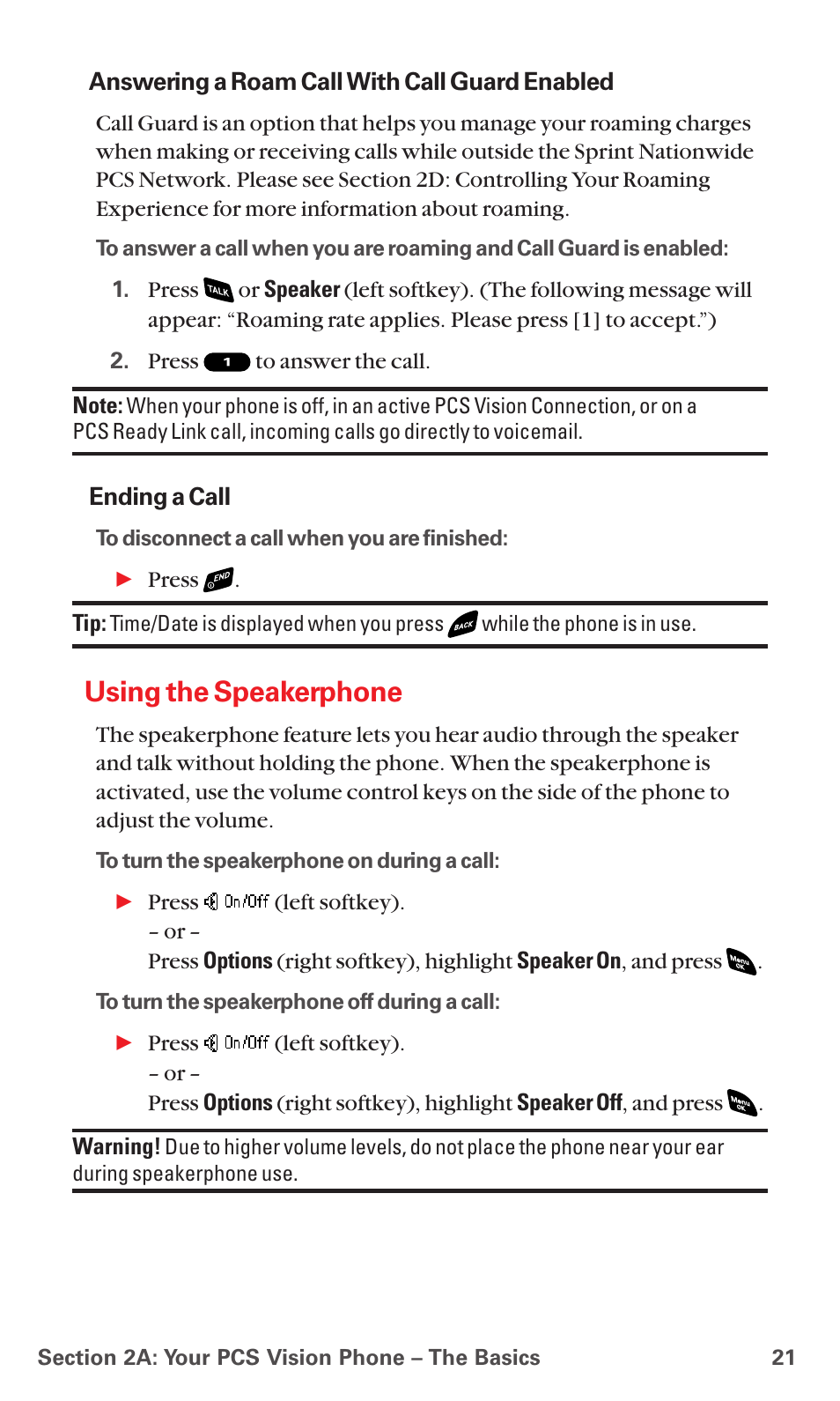 Using the speakerphone | Sanyo PCS VISION RL-4920 User Manual | Page 33 / 258