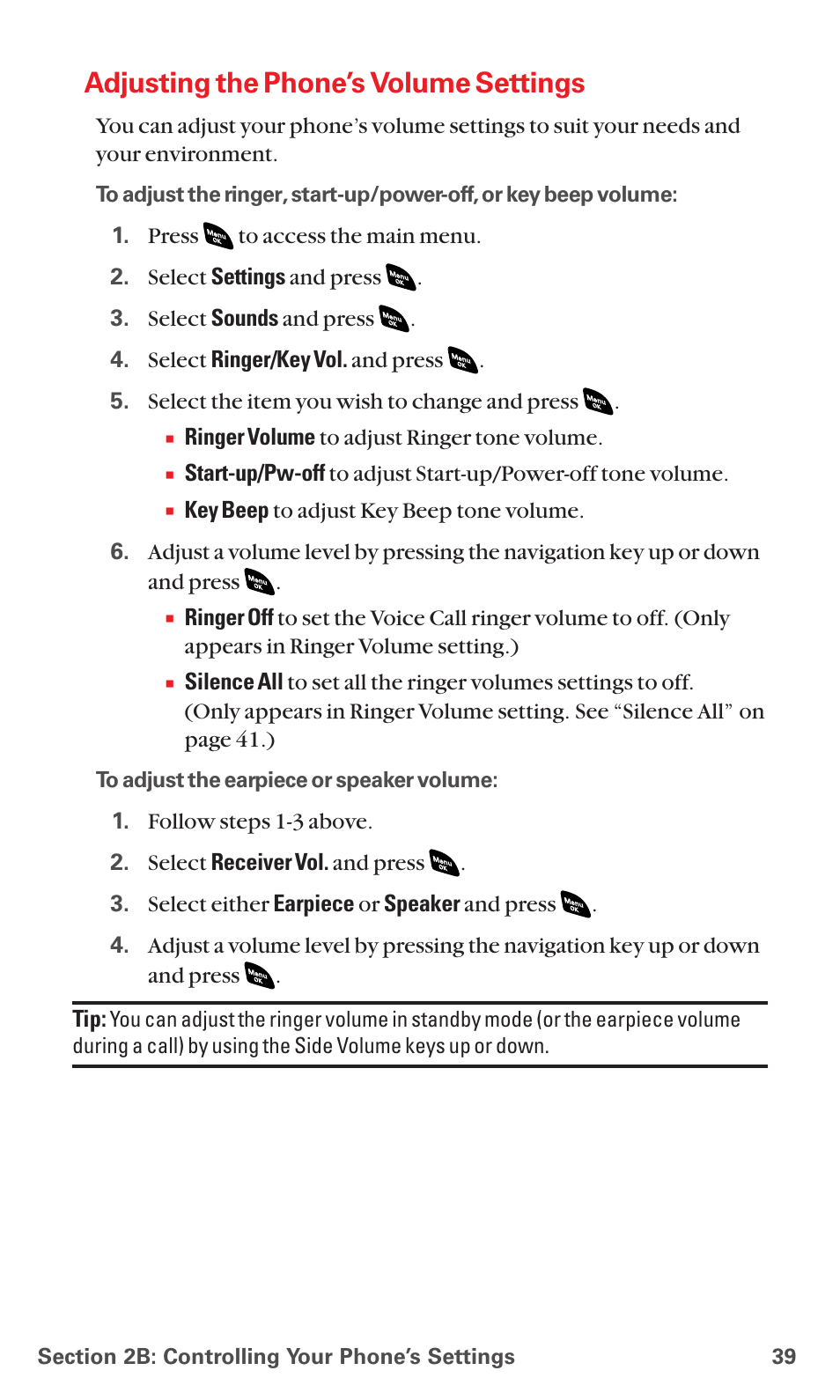 Adjusting the phone’s volume settings | Sanyo PCS VISION RL-4920 User Manual | Page 51 / 258