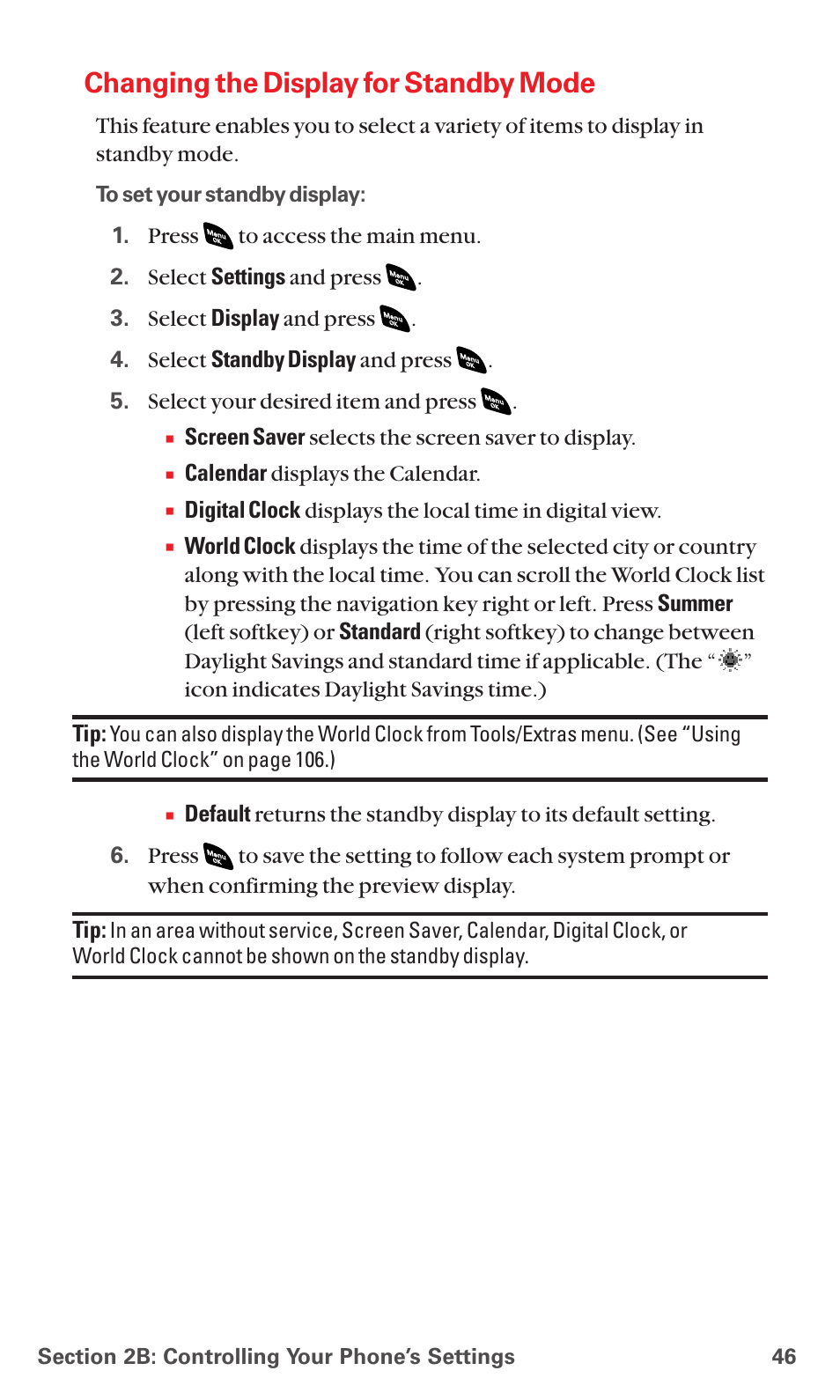 Changing the display for standby mode | Sanyo PCS VISION RL-4920 User Manual | Page 58 / 258