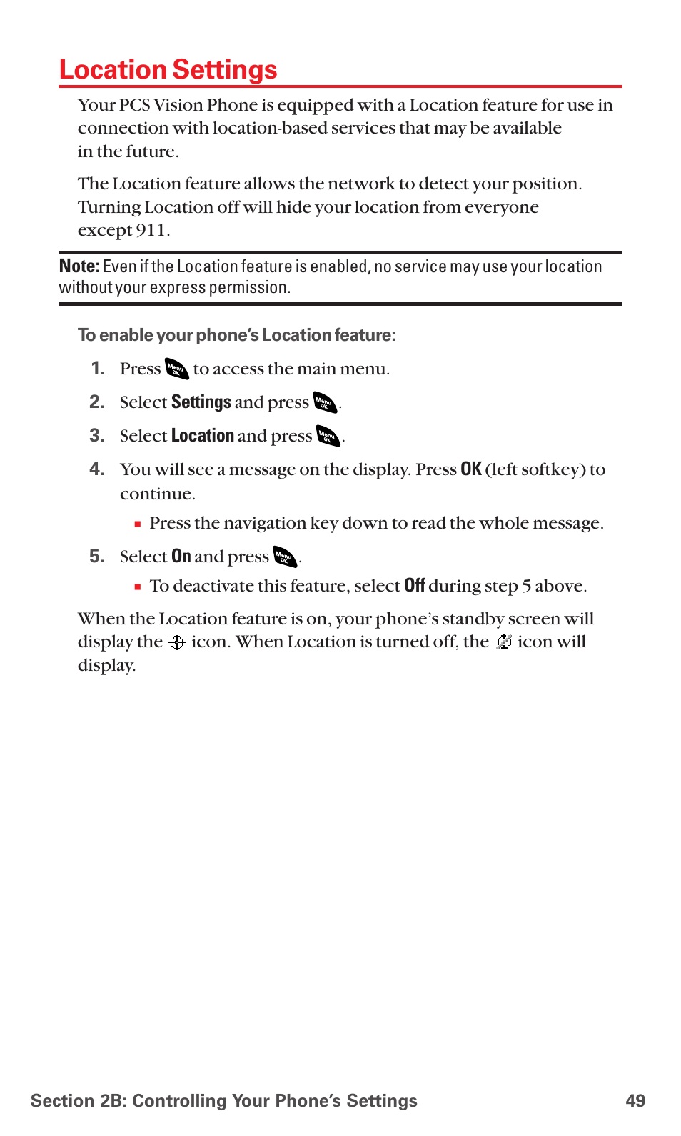 Location settings | Sanyo PCS VISION RL-4920 User Manual | Page 61 / 258