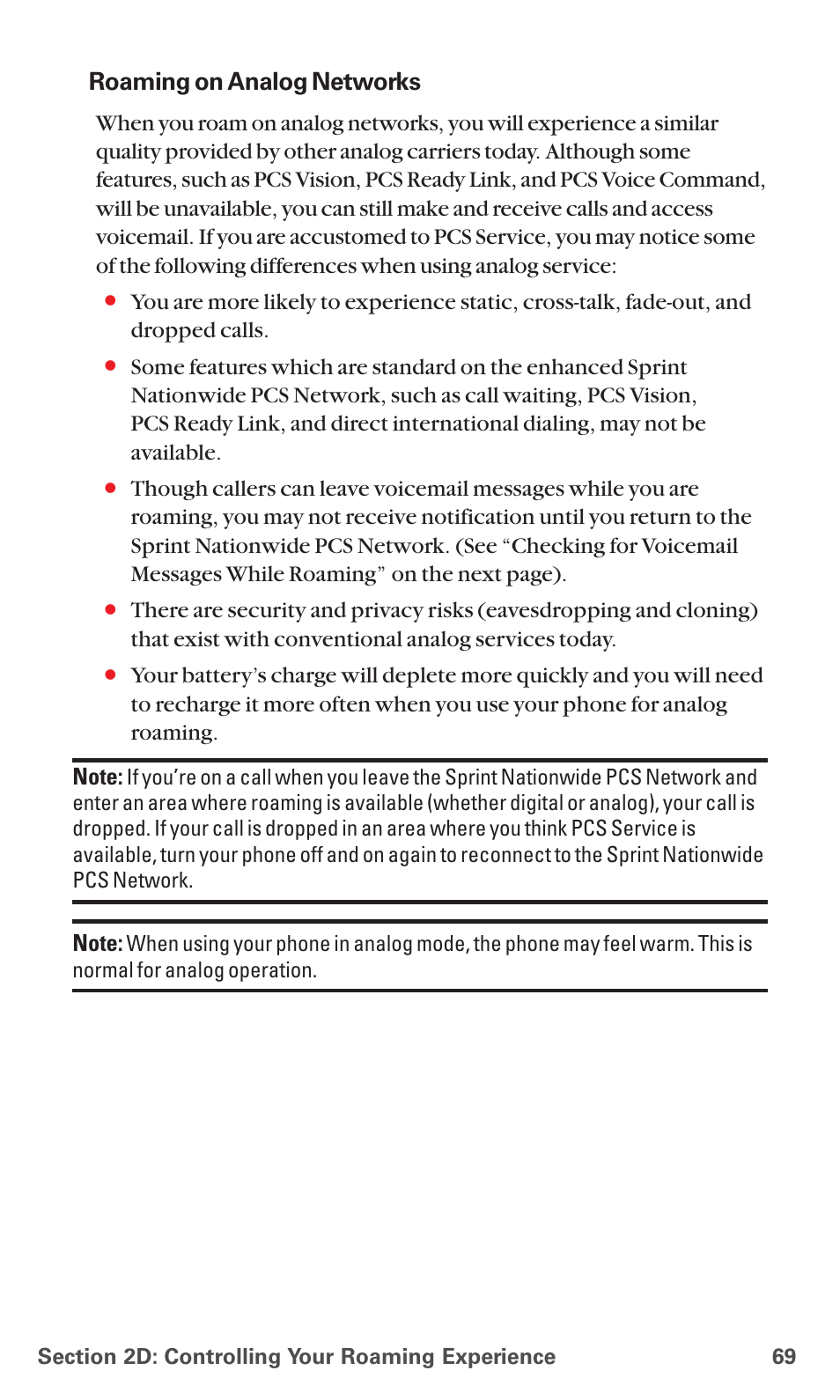 Roaming on analog networks | Sanyo PCS VISION RL-4920 User Manual | Page 81 / 258