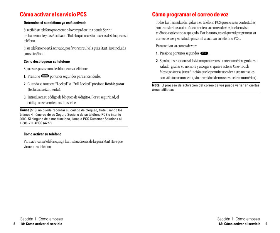 Cómo programar el correo de voz, Cómo activar el servicio pcs | Sanyo SCP 4900 User Manual | Page 111 / 202