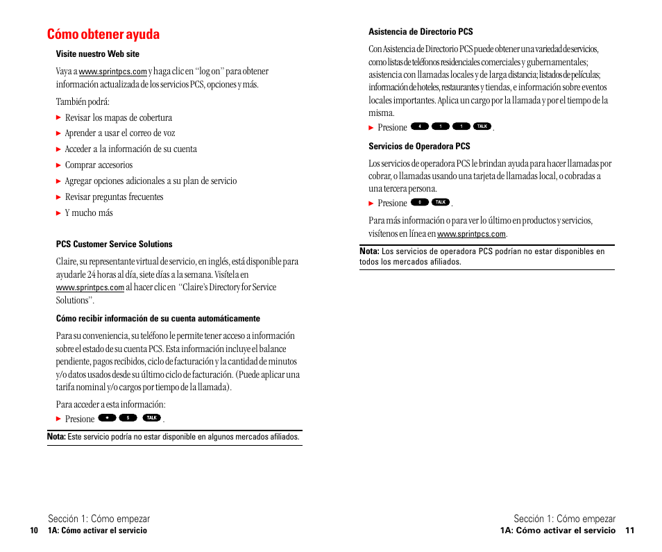 Con el servicio pcs, Activar el servicio, Cómo obtener ayuda | Sanyo SCP 4900 User Manual | Page 112 / 202