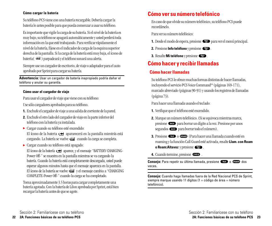 Cómo ver su número telefónico, Cómo hacer y recibir llamadas | Sanyo SCP 4900 User Manual | Page 118 / 202
