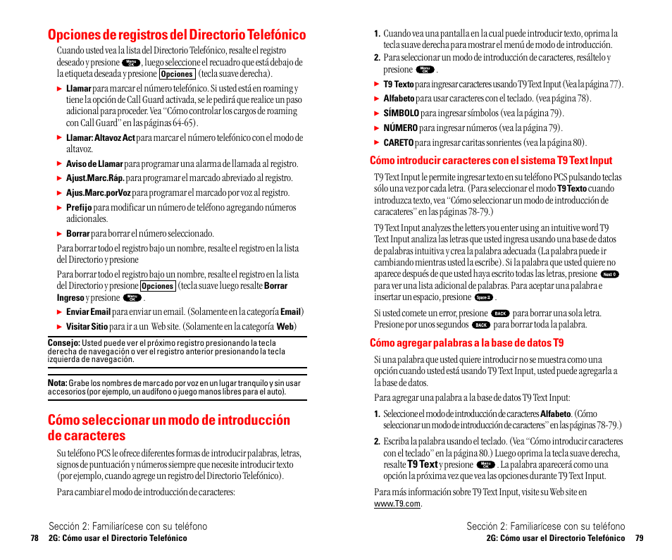 Opciones de registros del directorio telefónico | Sanyo SCP 4900 User Manual | Page 146 / 202
