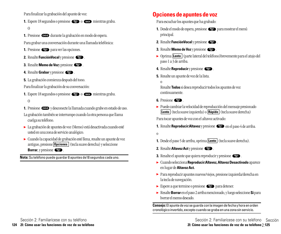 Opciones de apuntes de voz | Sanyo SCP 4900 User Manual | Page 169 / 202