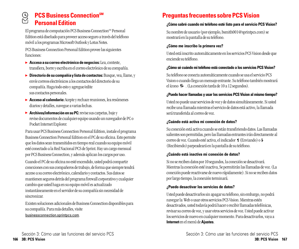 Preguntas frecuentes sobre pcs vision, Pcs business connection, Personal edition | Sanyo SCP 4900 User Manual | Page 190 / 202