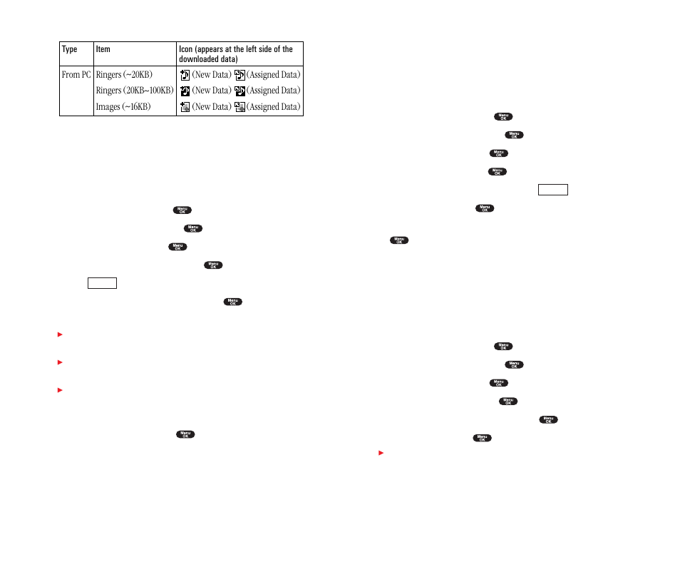 Viewing the downloaded ringer data size, Erasing all downloaded data | Sanyo SCP 4900 User Manual | Page 60 / 202
