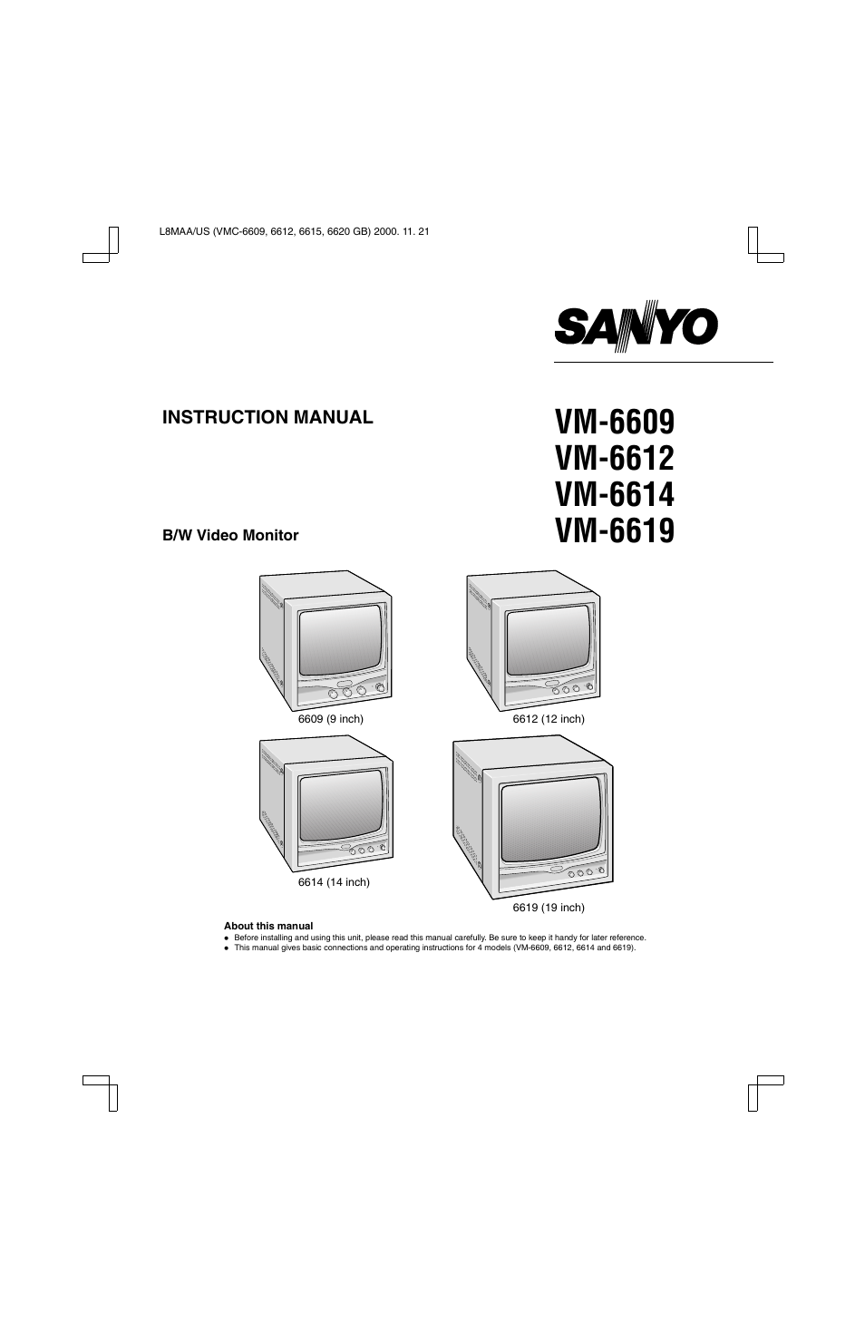 Sanyo VM-6609 User Manual | 11 pages