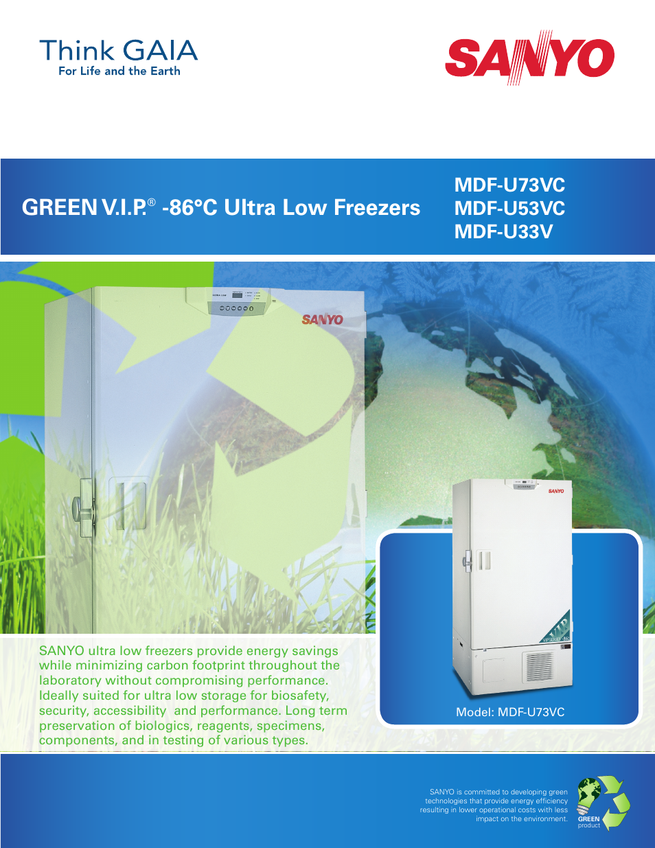 Sanyo MDF-U73VC User Manual | 4 pages