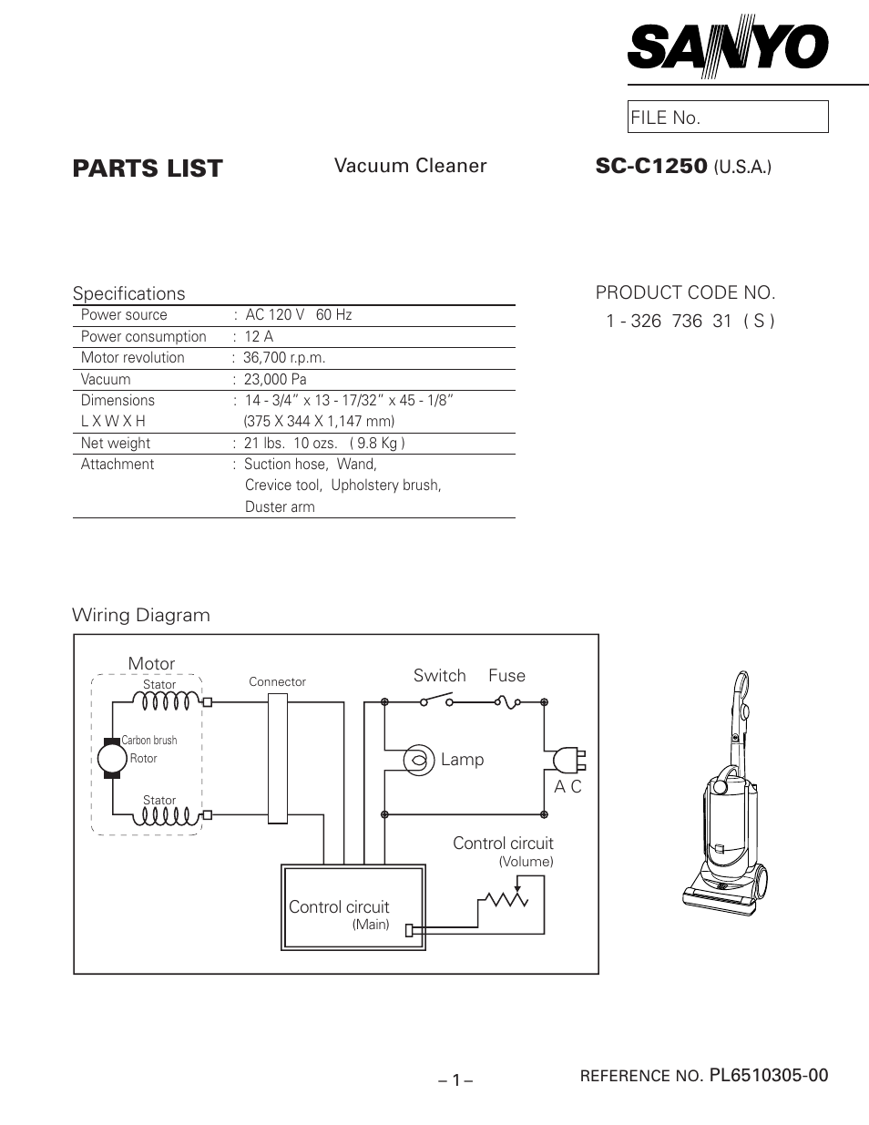 Sanyo SC-C1250 User Manual | 7 pages