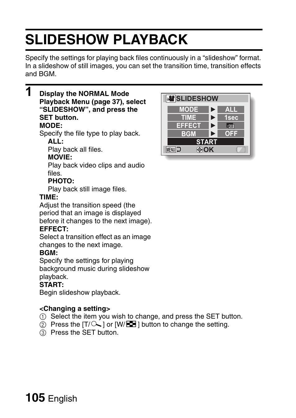 Slideshow playback, English | Sanyo Xacti VPC-E2 User Manual | Page 122 / 215