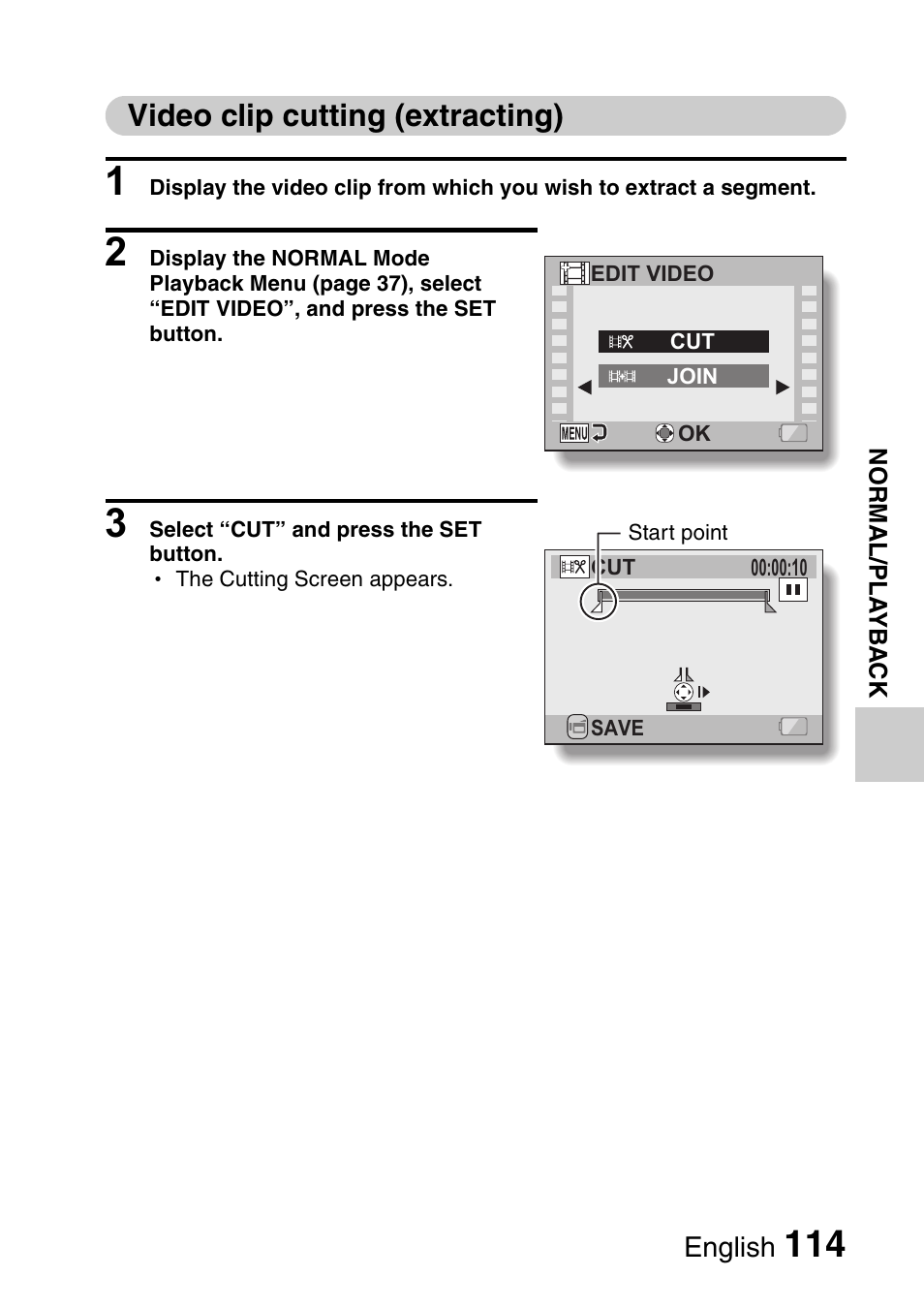 Video clip cutting (extracting) | Sanyo Xacti VPC-E2 User Manual | Page 131 / 215