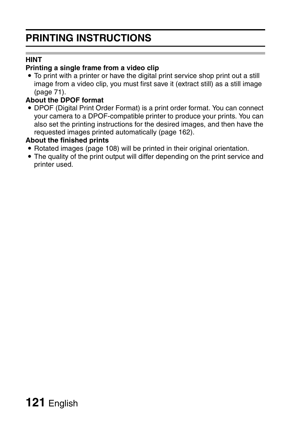 Printing instructions, English | Sanyo Xacti VPC-E2 User Manual | Page 138 / 215