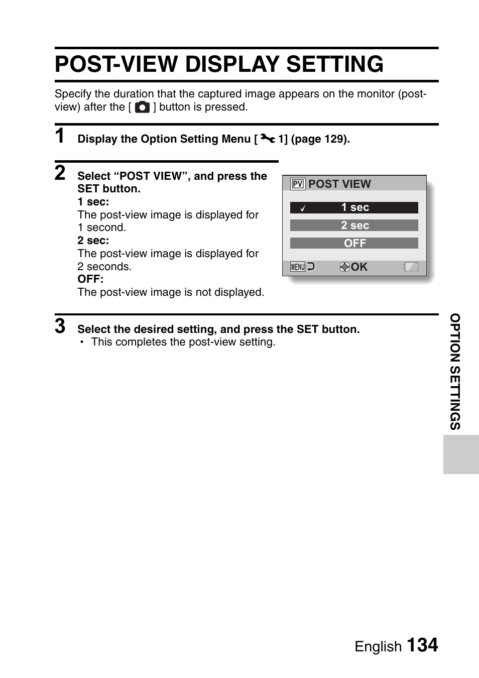 Post-view display setting | Sanyo Xacti VPC-E2 User Manual | Page 151 / 215
