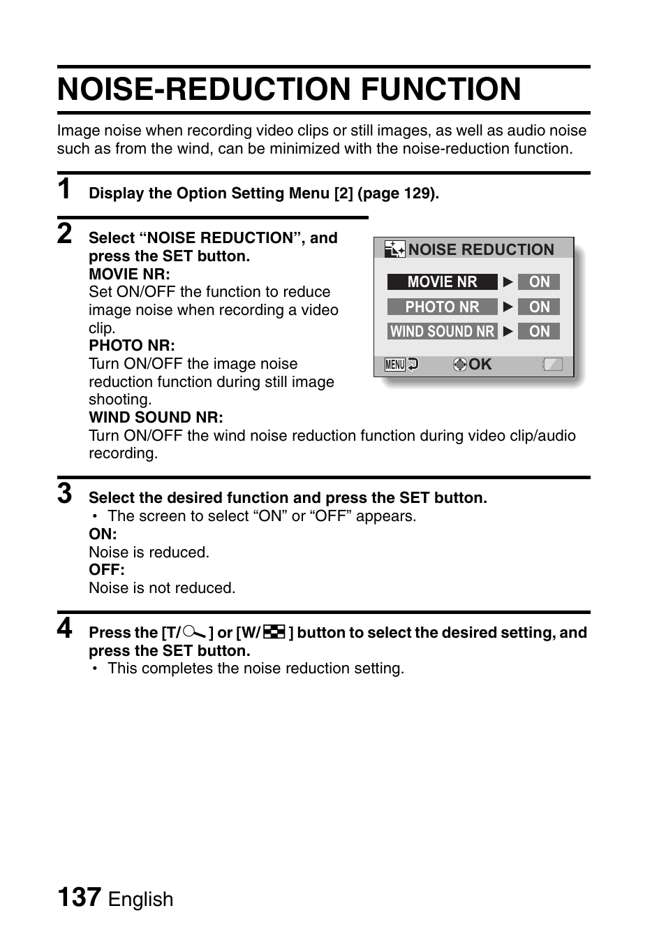 Noise-reduction function | Sanyo Xacti VPC-E2 User Manual | Page 154 / 215