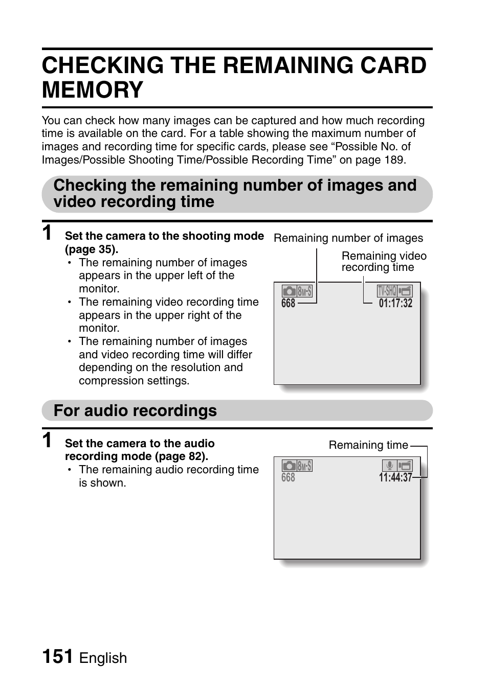 For audio recordings | Sanyo Xacti VPC-E2 User Manual | Page 168 / 215