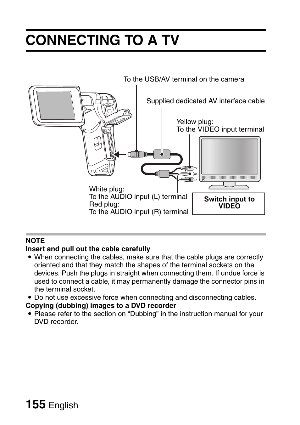 Connecting to a tv, English | Sanyo Xacti VPC-E2 User Manual | Page 172 / 215