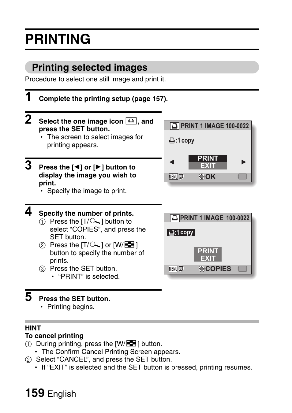 Printing, Printing selected images | Sanyo Xacti VPC-E2 User Manual | Page 176 / 215