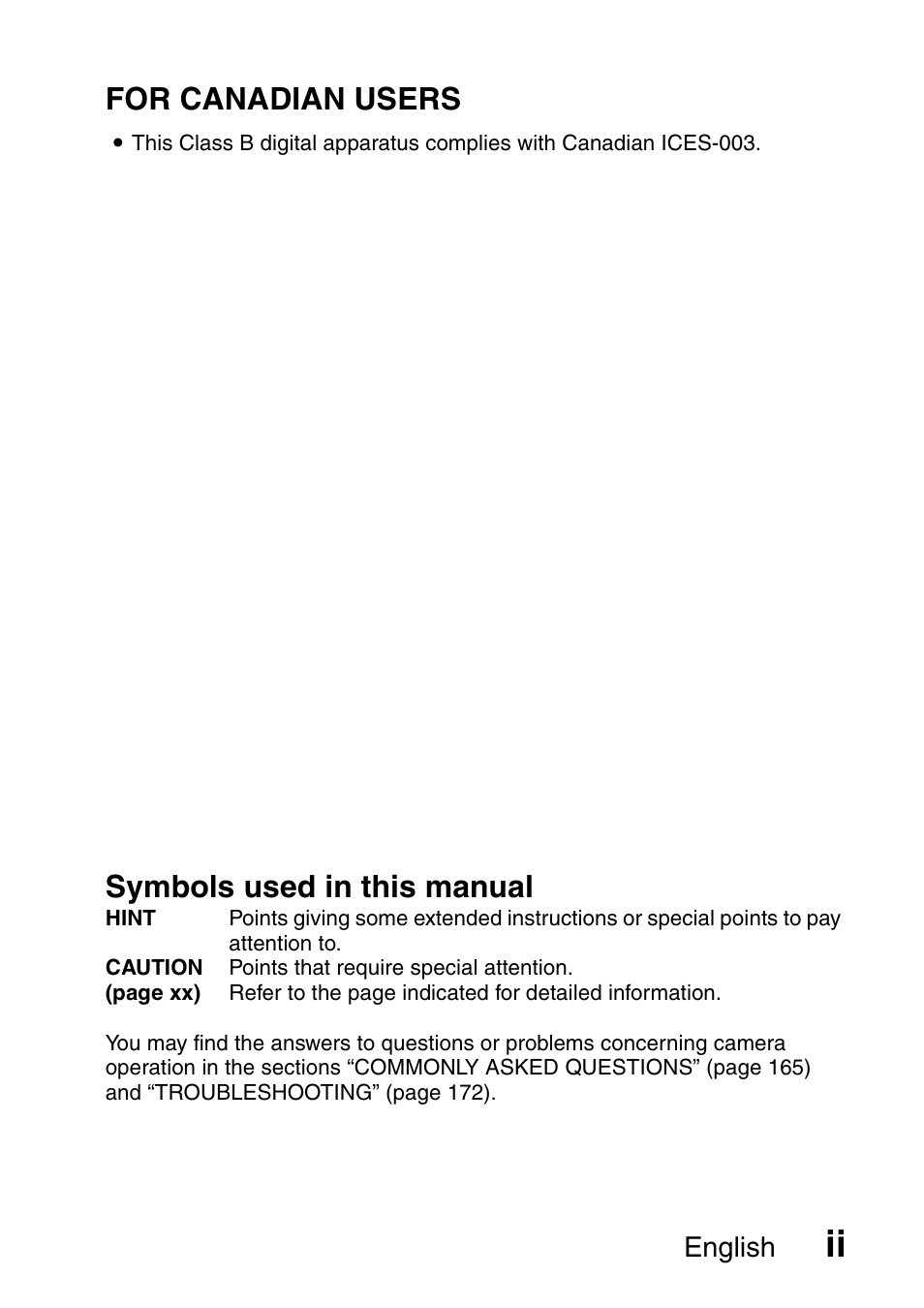 For canadian users, Symbols used in this manual | Sanyo Xacti VPC-E2 User Manual | Page 3 / 215