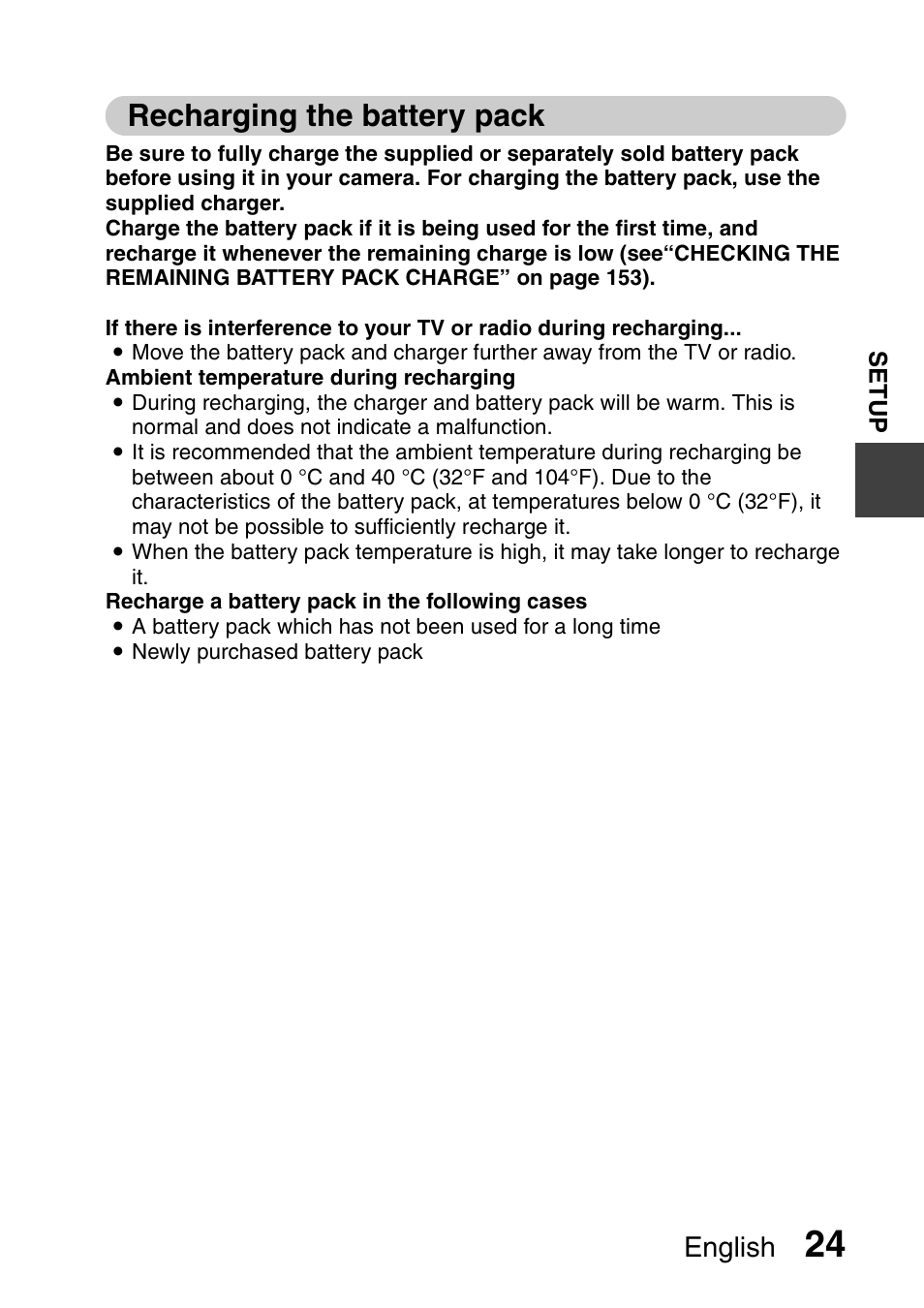 Recharging the battery pack, English | Sanyo Xacti VPC-E2 User Manual | Page 41 / 215