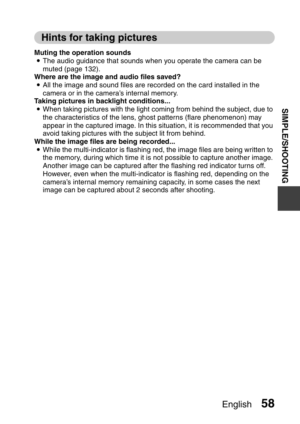 Hints for taking pictures, English | Sanyo Xacti VPC-E2 User Manual | Page 75 / 215