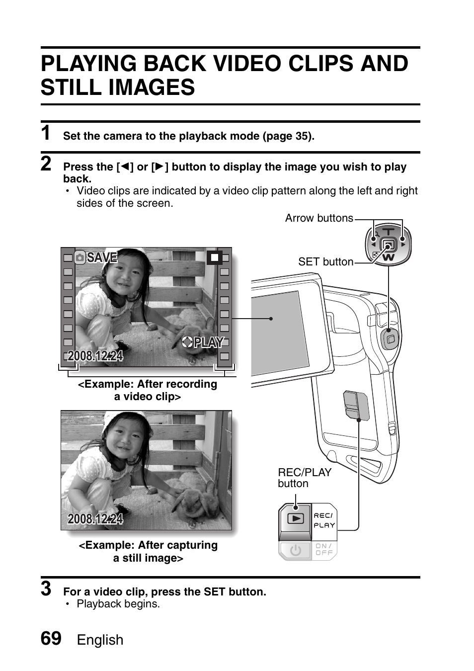 Playing back video clips and still images | Sanyo Xacti VPC-E2 User Manual | Page 86 / 215