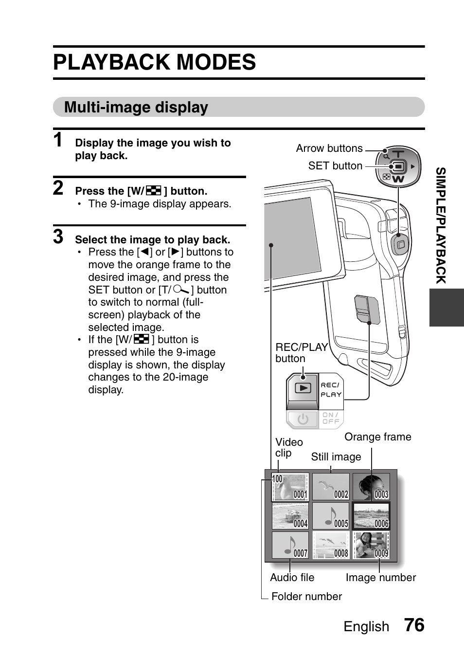 Playback modes, Multi-image display, English | Sanyo Xacti VPC-E2 User Manual | Page 93 / 215