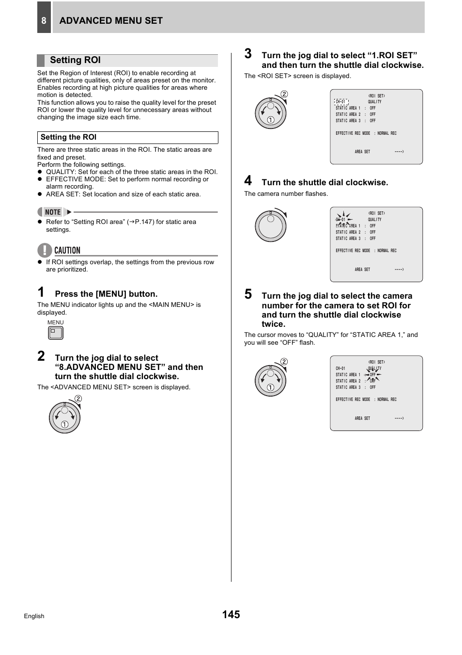 Advanced menu set 8, Setting roi | Sanyo DSR-5716P User Manual | Page 146 / 236