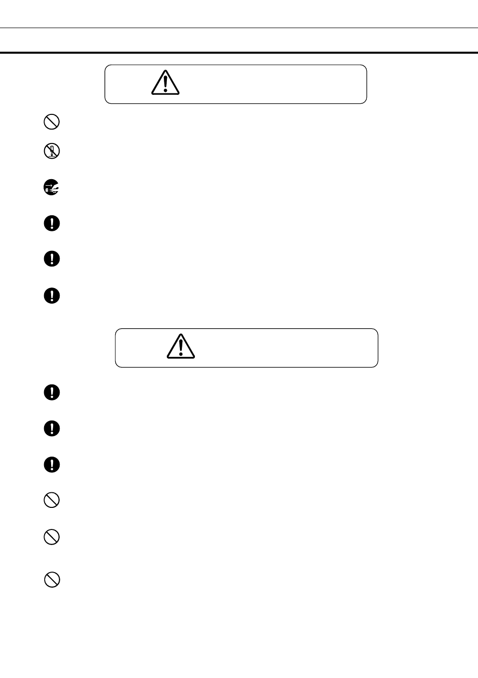 Warning, Caution, Precautions for safe operation | Sanyo MDF-U537 User Manual | Page 5 / 30