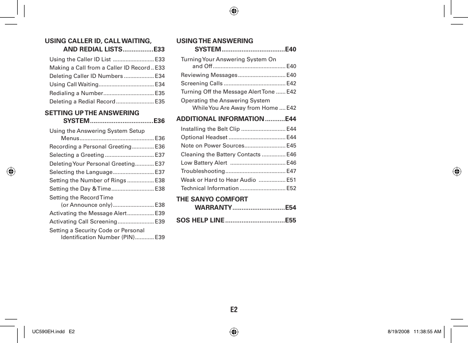 Sanyo CAS-D6325 User Manual | Page 4 / 61