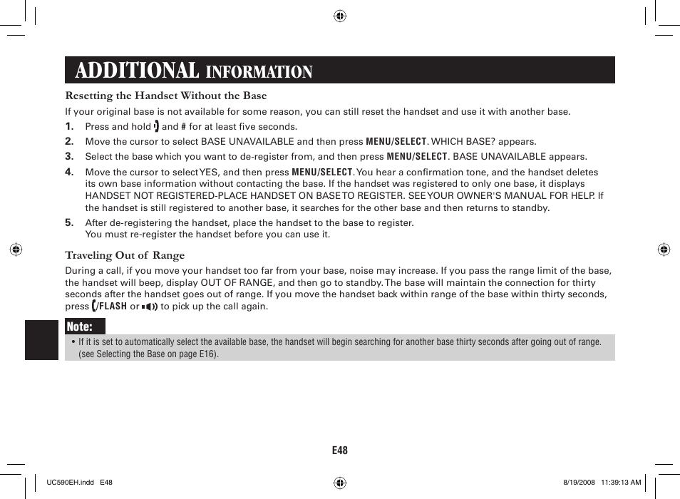 Additional, Information | Sanyo CAS-D6325 User Manual | Page 50 / 61