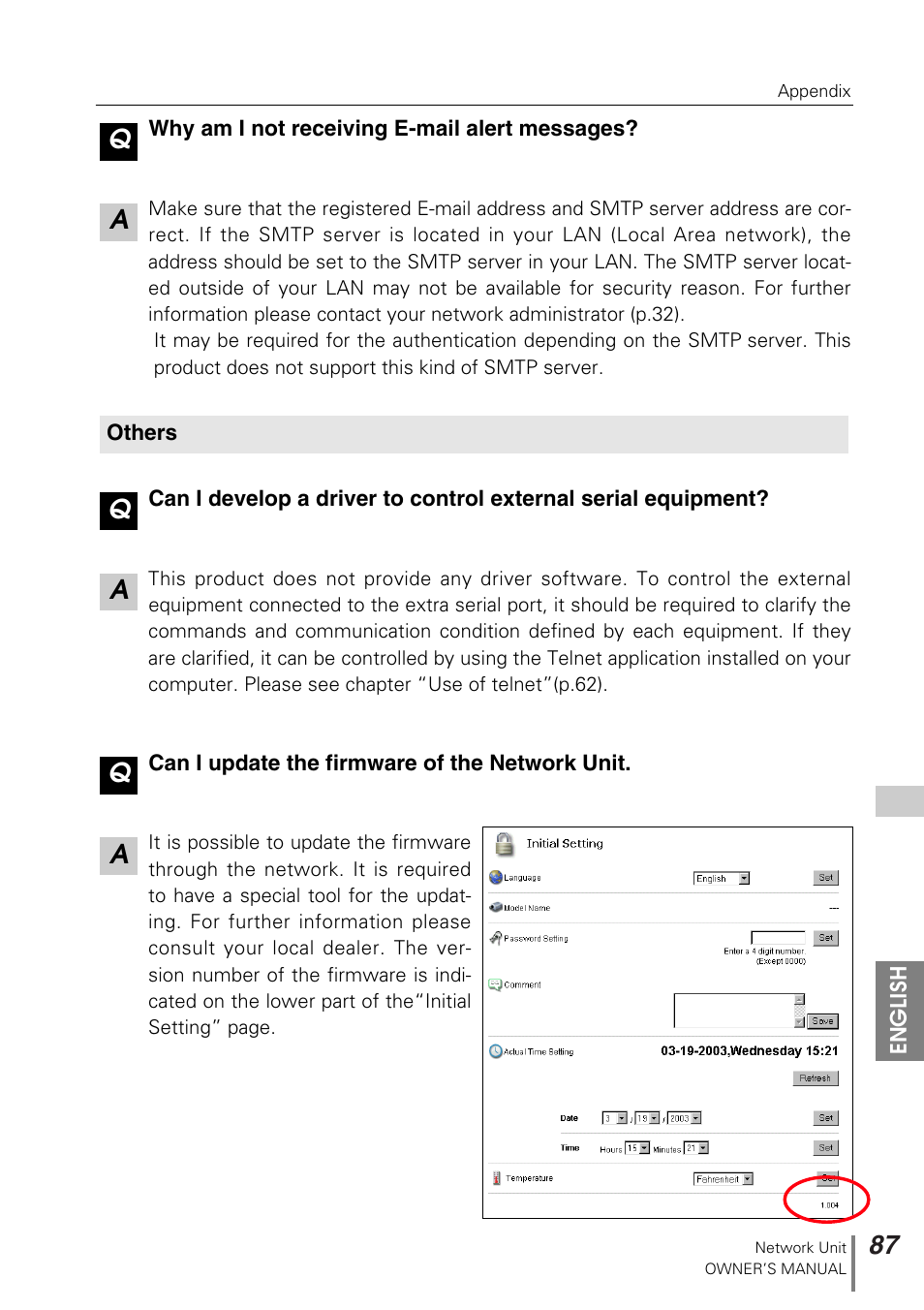 Aq a q | Sanyo PJ-NET ORGANIZER POA-PN10 User Manual | Page 87 / 90