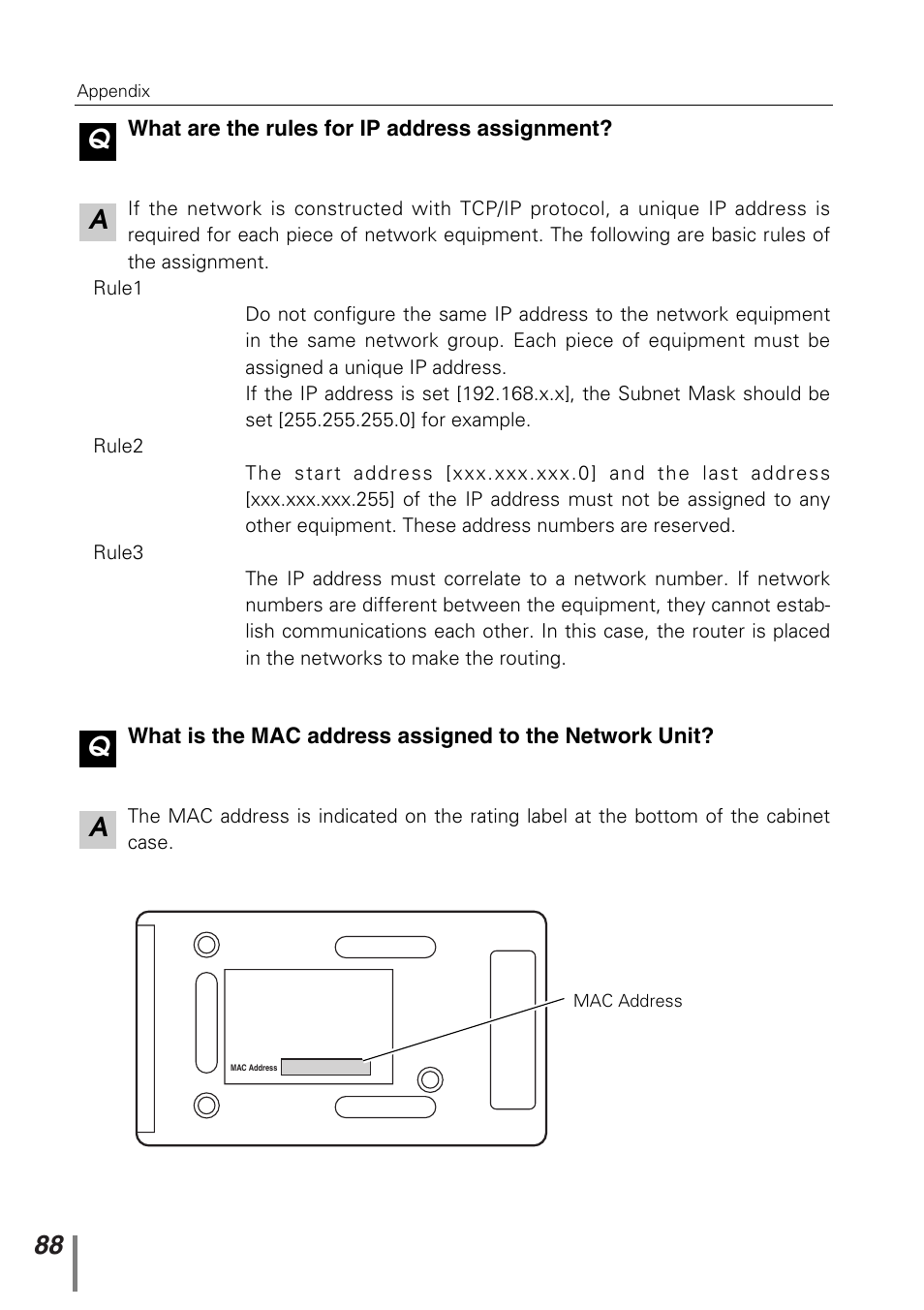 Aq a q | Sanyo PJ-NET ORGANIZER POA-PN10 User Manual | Page 88 / 90