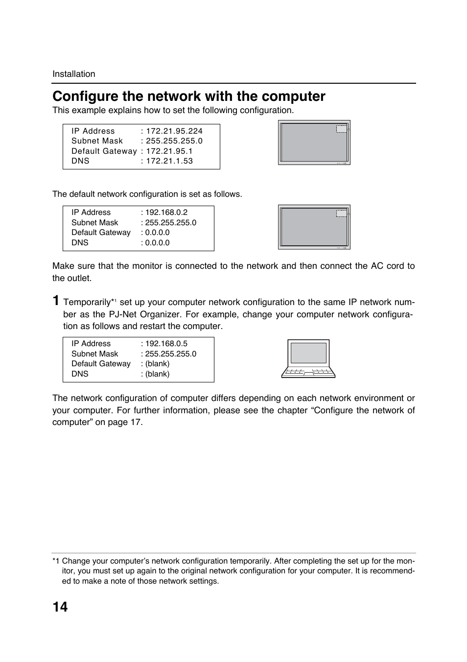 Configure the network with the computer | Sanyo POA-LN01 User Manual | Page 14 / 52