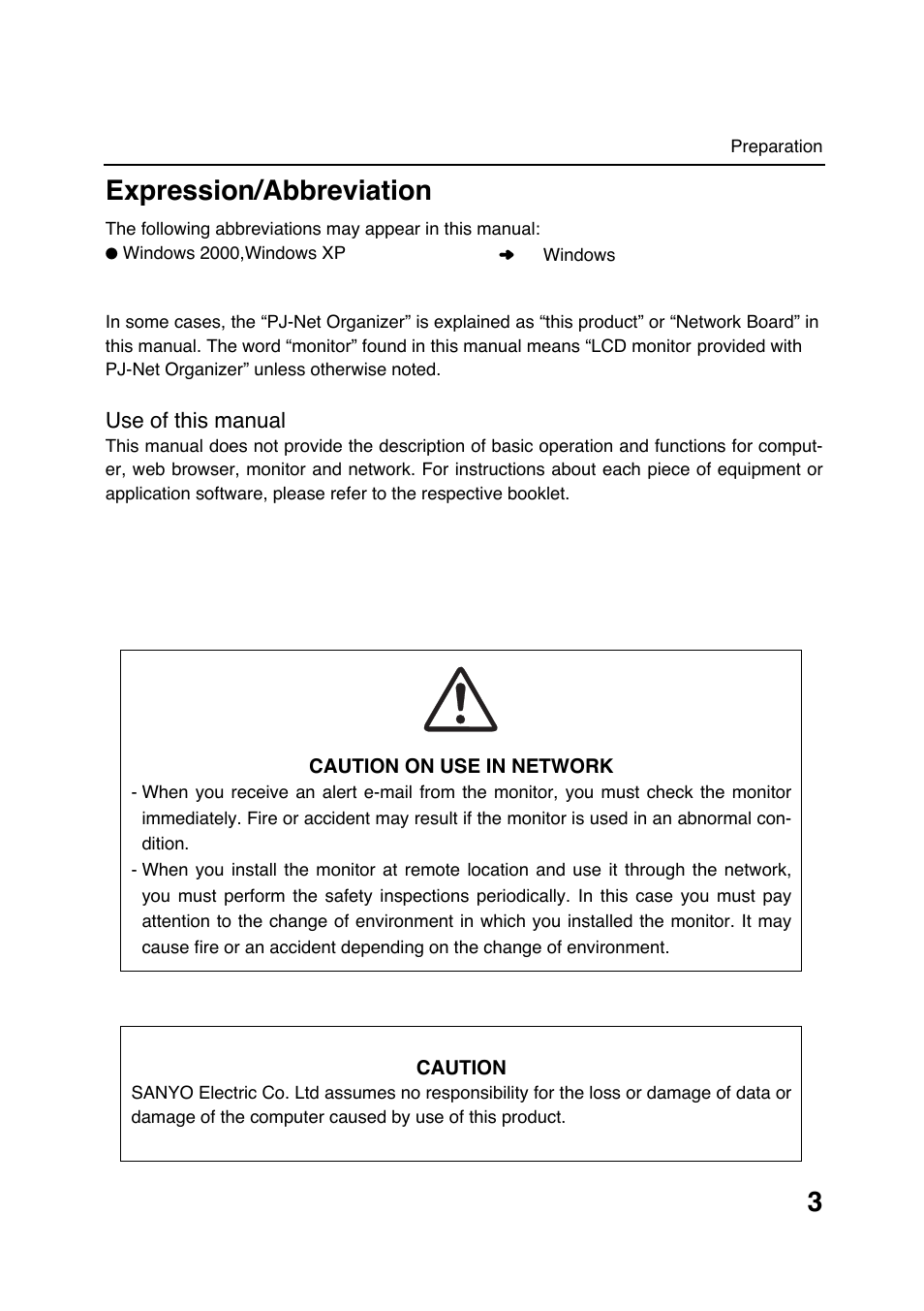 3expression/abbreviation | Sanyo POA-LN01 User Manual | Page 3 / 52