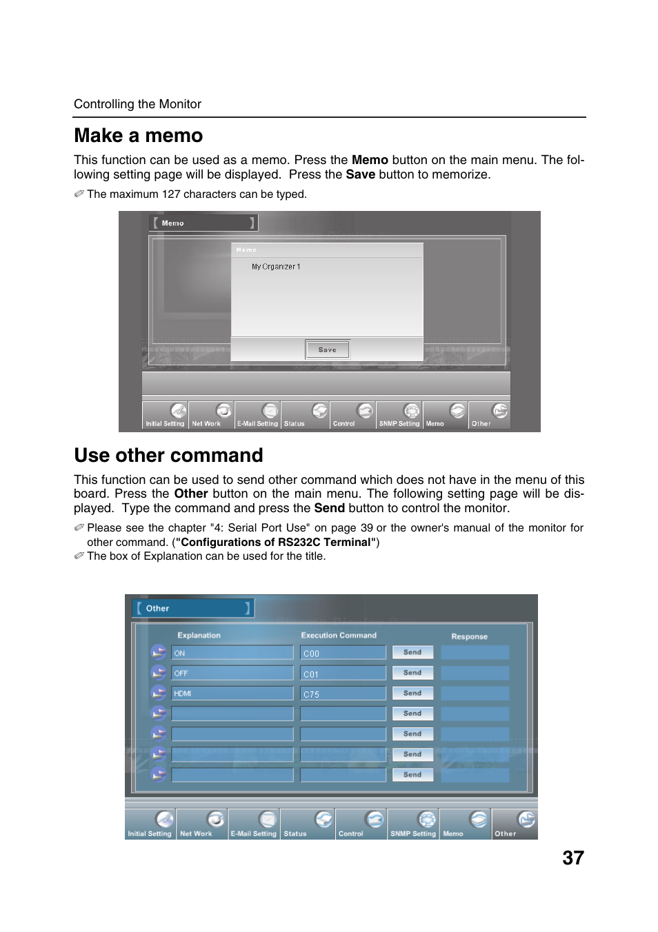 Use other command | Sanyo POA-LN01 User Manual | Page 37 / 52